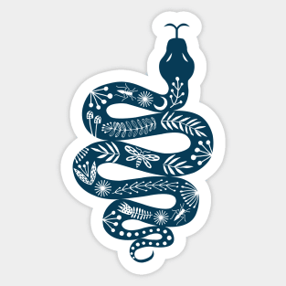 Folk Snake dark blue Sticker